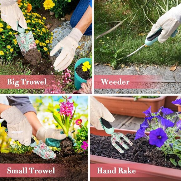 Garden Tools Set, 11 Pcs Heavy Duty Floral Gardening Tools Kit with Non-Slip Rub - Picture 5 of 7